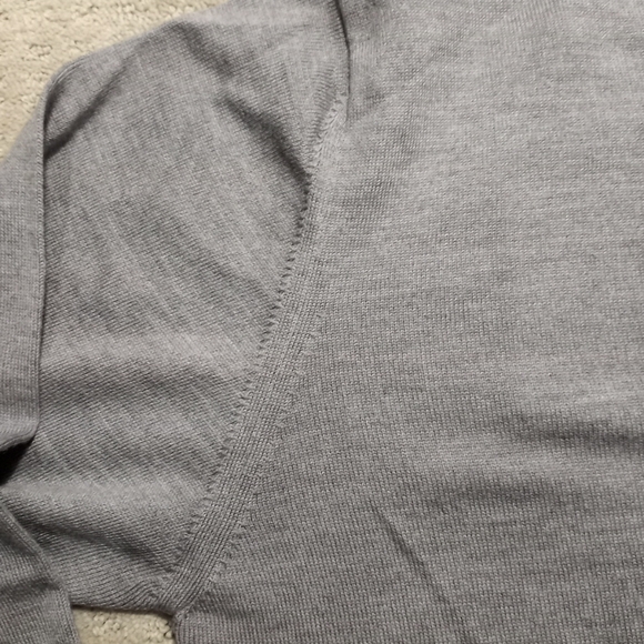 Murano By Roffi V Neck Extra Fine Lightweight Wool Sweater Mens Size Large Gray - Picture 6 of 12